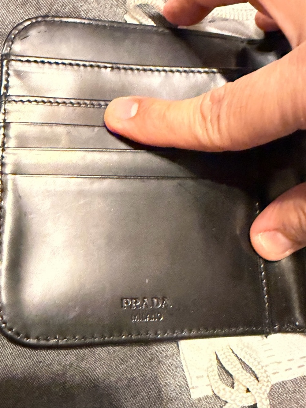 Prada Black Leather Zip-Around Wallet - Picture 7 of 12